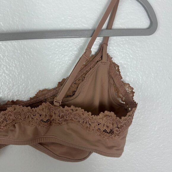 Skims Fits Everybody Lace Scoop Bralette XL Nude Seamless Stretch Feminine Girly - Picture 7 of 7